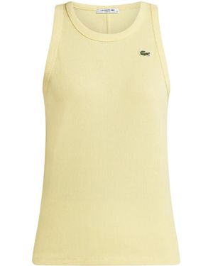 Lacoste Logo-Appliqué Ribbed Tank Top - Yellow