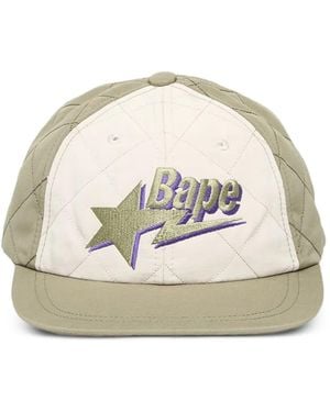 A Bathing Ape Bape Logo Quilting Cotton Cap - White