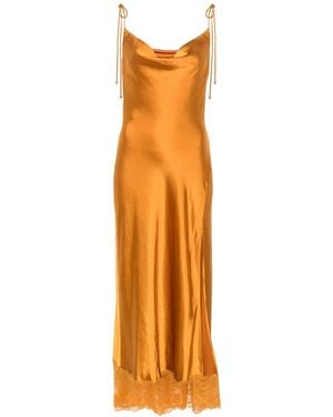 Self-Portrait Kleid aus Satin - Mettallic