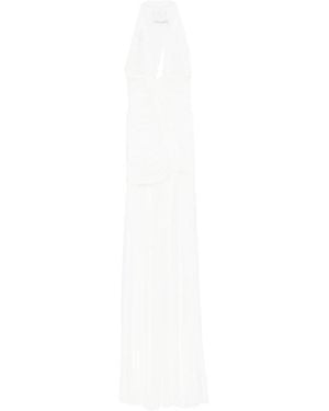 Christopher Esber V-Neck Pleated Maxi Dress - White