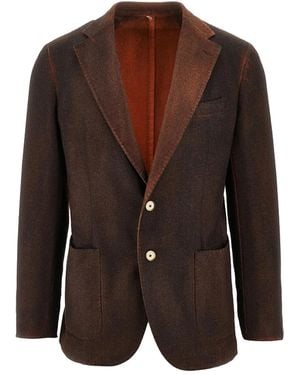 Santaniello Notched-Lapel Single-Breasted Blazer - Brown
