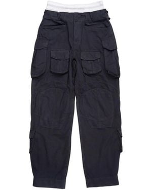 Alexander Wang Pantalones Cargo Con Efecto A Capas - Azul