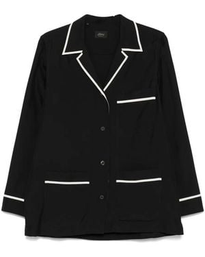 Brioni Piped-Trim Pocket Shirt - Black