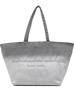Alexander Wang Denim Punch Large Tote - Grey