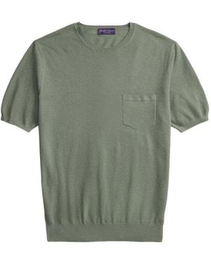 Ralph Lauren Chest-Pocket Knitted T-Shirt - Green