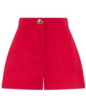 Moschino Shorts Met Opgestikte Zak En Logoknoop - Rood