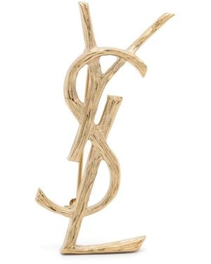 Saint Laurent カサンドラ ブローチ - メタリック