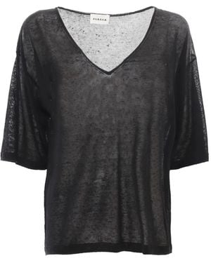 P.A.R.O.S.H. V-Neck Short-Sleeve Top - Black