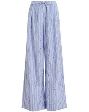 Essentiel Antwerp Jendall Rhinestone-Embellished Striped Trousers - Blue