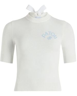 Patou Bow-Detail Sweater - White