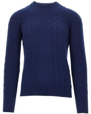 Drumohr Cable-Knit Cashmere Sweater - Blue