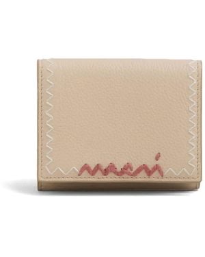 Marni Leren Portemonnee - Naturel