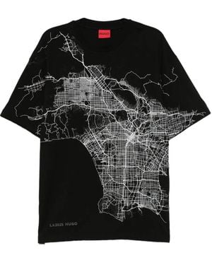 HUGO T-Shirt Con Stampa Grafica - Nero