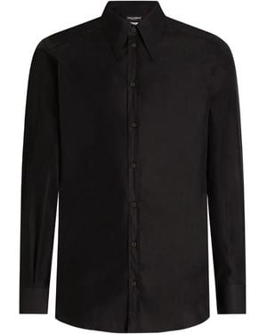 Dolce & Gabbana Hemd Mit Spitzem Kragen - Schwarz
