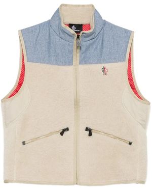Moncler Teddy & Chambray Weste - Blau
