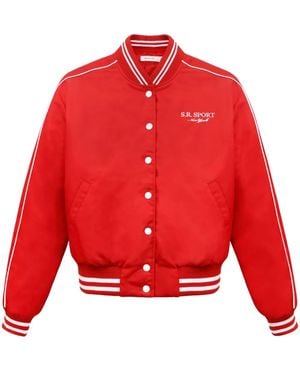 Sporty & Rich Sr Sporty Varsity Jacket - Red