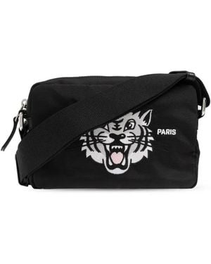 KENZO Sac Porté Épaule À Imprimé Tigre - Noir