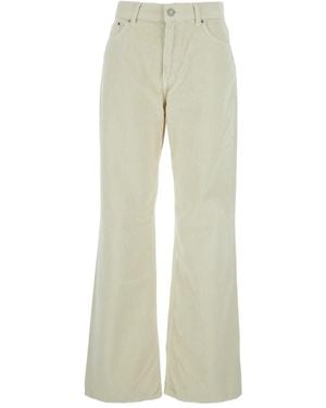 Haikure Logo Patch Corduroy Pants - Natural