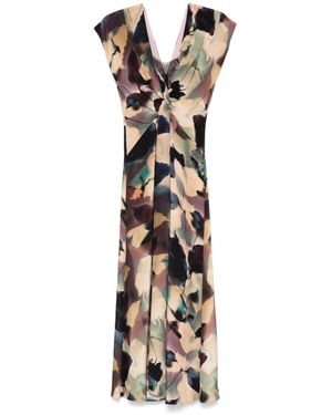 Paul Smith Floral-Print Maxi Dress - Metallic