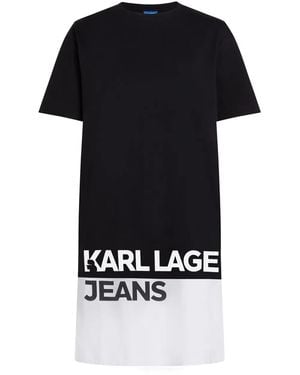 Karl Lagerfeld Zweifarbiges Minikleid - Schwarz