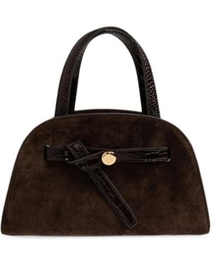 Tory Burch Small Romy Suede Bauletto Bag - Black