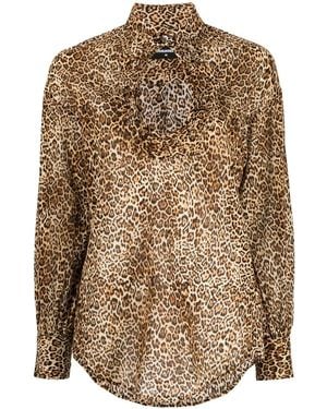 DSquared² レオパード ブラウス - ブラウン