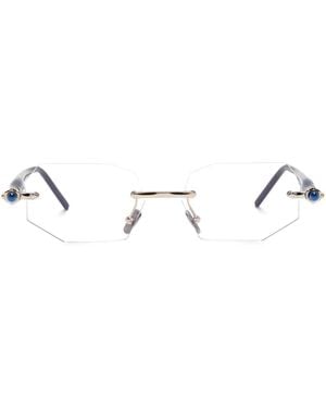 Kuboraum Rimless Geometric-Frame Glasses - Metallic