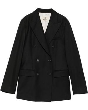 Barena Double-Breasted Peak-Lapels Blazer - Black