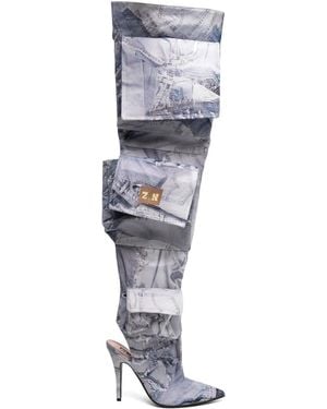Natasha Zinko Cuissardes À Poches Cargo - Bleu