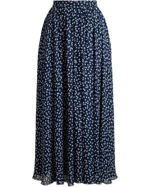 Ralph Lauren Rebekah Geometric-Print Midi Skirt - Blue