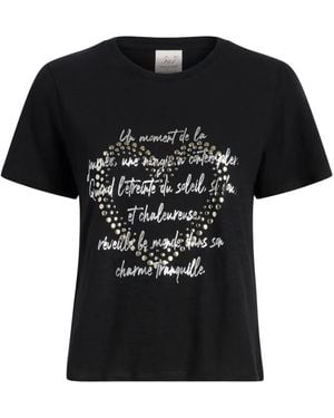Cinq À Sept Love Letter T-Shirt Met Studs - Zwart
