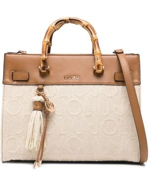 Liu Jo Handbag With Bamboo Handles - Natural