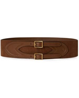 Ralph Lauren Suede Double-Buckle Belt - Brown