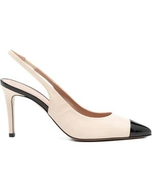 Roberto Festa Contrast-Cap-Toe Slingback Sandals - Natural