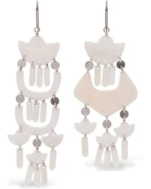 Isabel Marant Yue Pendant Earrings With Natural Shell Accessories - White