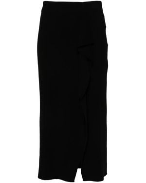 P.A.R.O.S.H. Draped Midi Skirt - Black