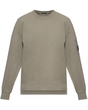C.P. Company Lens-Detail Crew Neck Sweatshirt - Natural