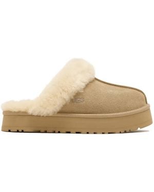 UGG Disquette Shearling-Trim Slippers - Blanc