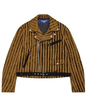 Junya Watanabe Striped Biker Jacket - Brown