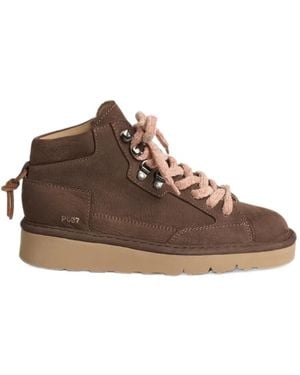 Pànchic P007 Lace-Up Nubuck Leather Sneakers - Brown