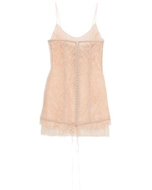 GIUSEPPE DI MORABITO Lace-Fabric Panelled-Design Mini Dress - White