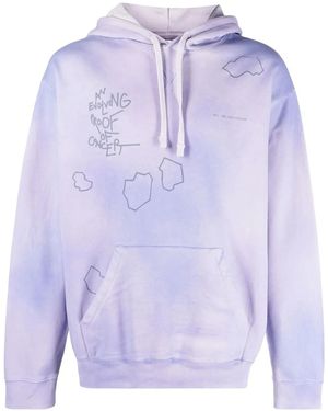 Objects IV Life Graphic-Print Faded Hoodie - Blue