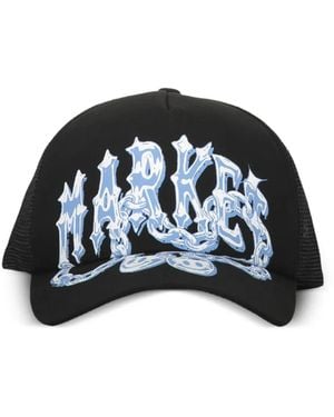 Market Logo-Print Trucker Cap - Black