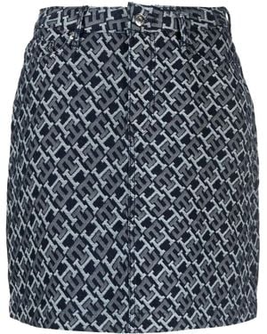 Tommy Hilfiger Gonna Denim Con Stampa - Grigio