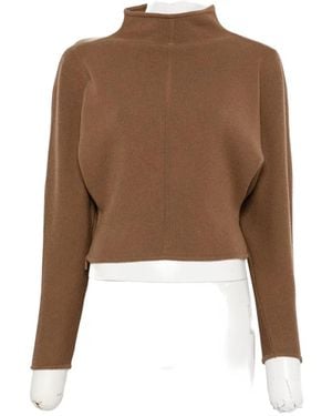 Max Mara High-Neck Batwing-Sleeve Sweater - Brown