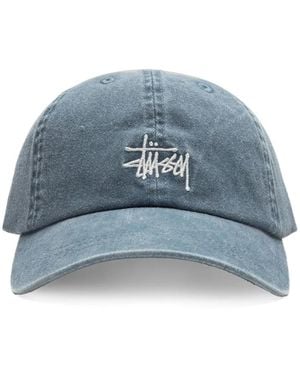 Stussy Washed Embroidered Basic Cap - Blue