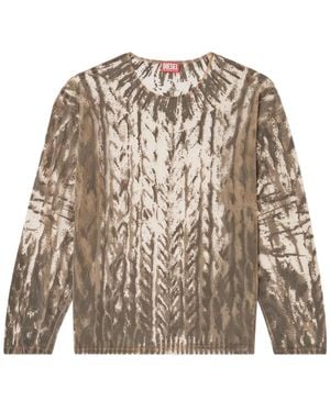 DIESEL Haut En Tulle Floqué À Manches Longues - Multicolore