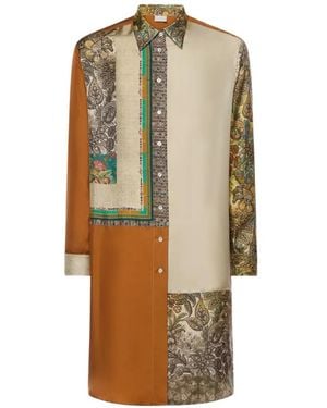Pierre Louis Mascia Aloe Patchwork Long-Sleeve Shirt - Natural