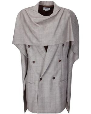 Hed Mayner Scarf Double-Breasted Jacket - Grey