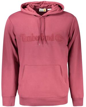 Timberland Hampton Logo-Embroidered Cotton Hoodie - Pink